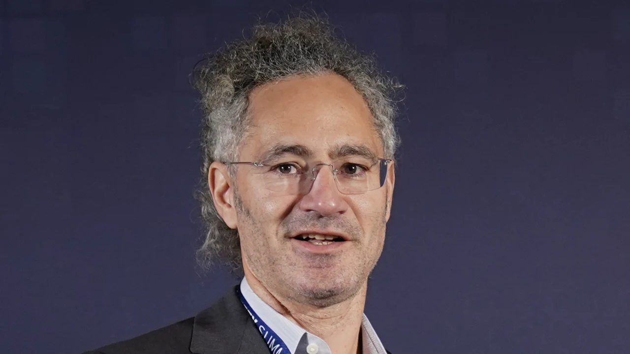 Alex Karp, Palantir CEO and co-founder, attending the 2023 AI Summit at Bletchley Park
