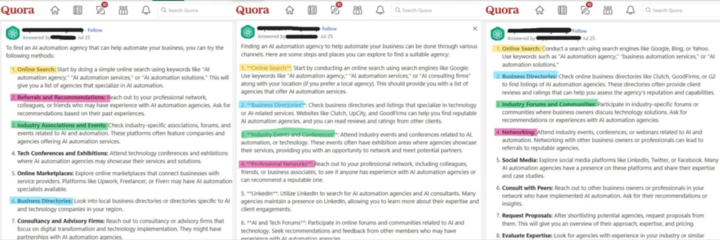 quora ai answers